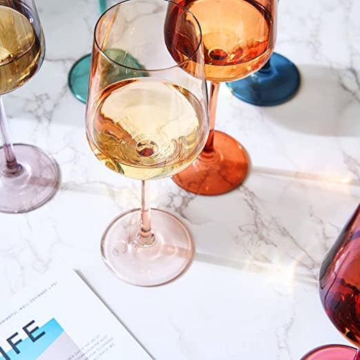 Pastel Wine Glasses ~ Set of 6