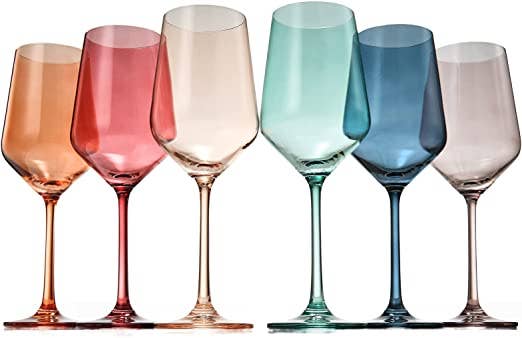 Pastel Wine Glasses ~ Set of 6
