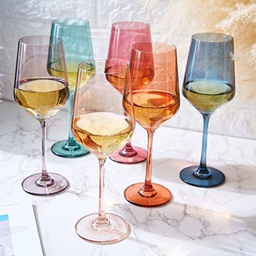 Pastel Wine Glasses ~ Set of 6