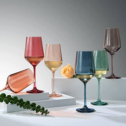Pastel Wine Glasses ~ Set of 6