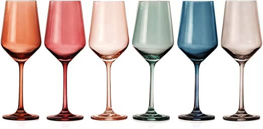 Pastel Wine Glasses ~ Set of 6