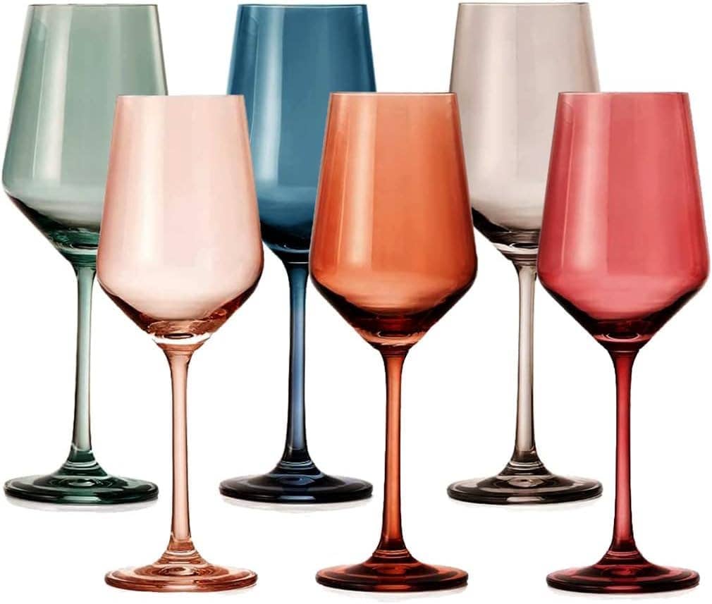 Pastel Wine Glasses ~ Set of 6