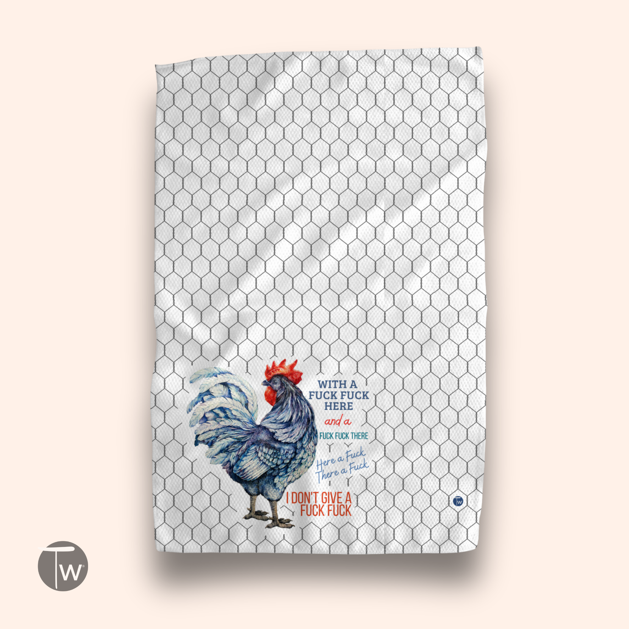 With A F*ck F*ck Here Kitchen Tea Towel