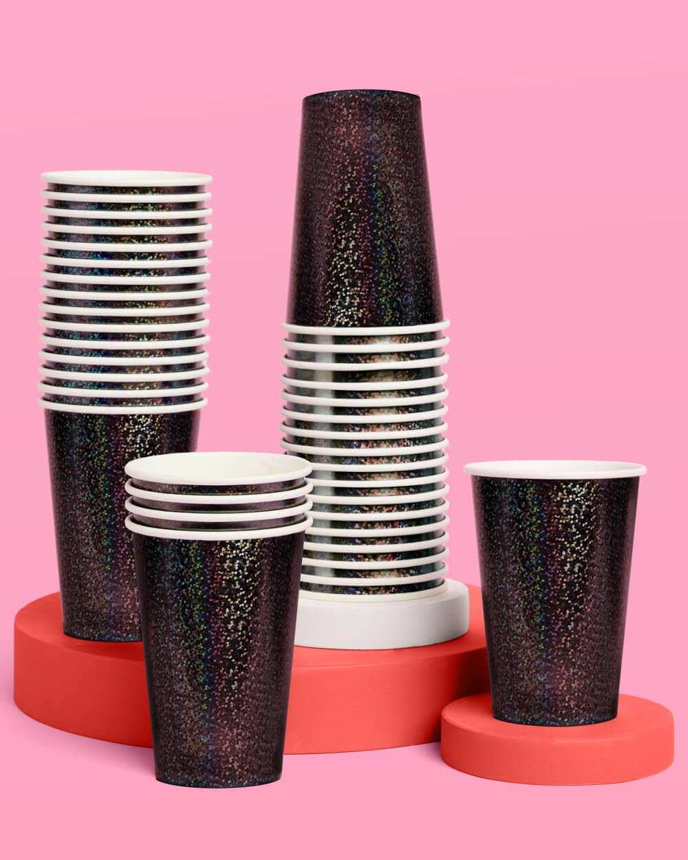 Black Shimmer Paper Cups