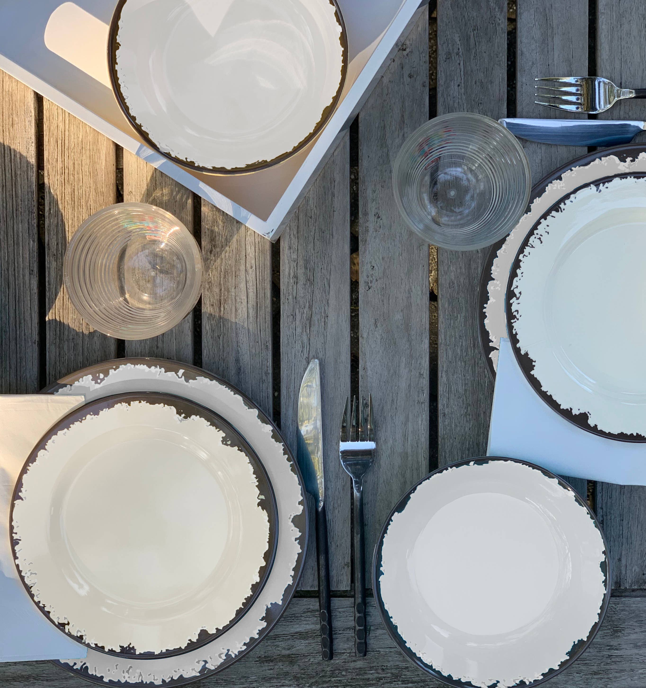 Melamine Dinnerware Set, 12-Piece, Ivory