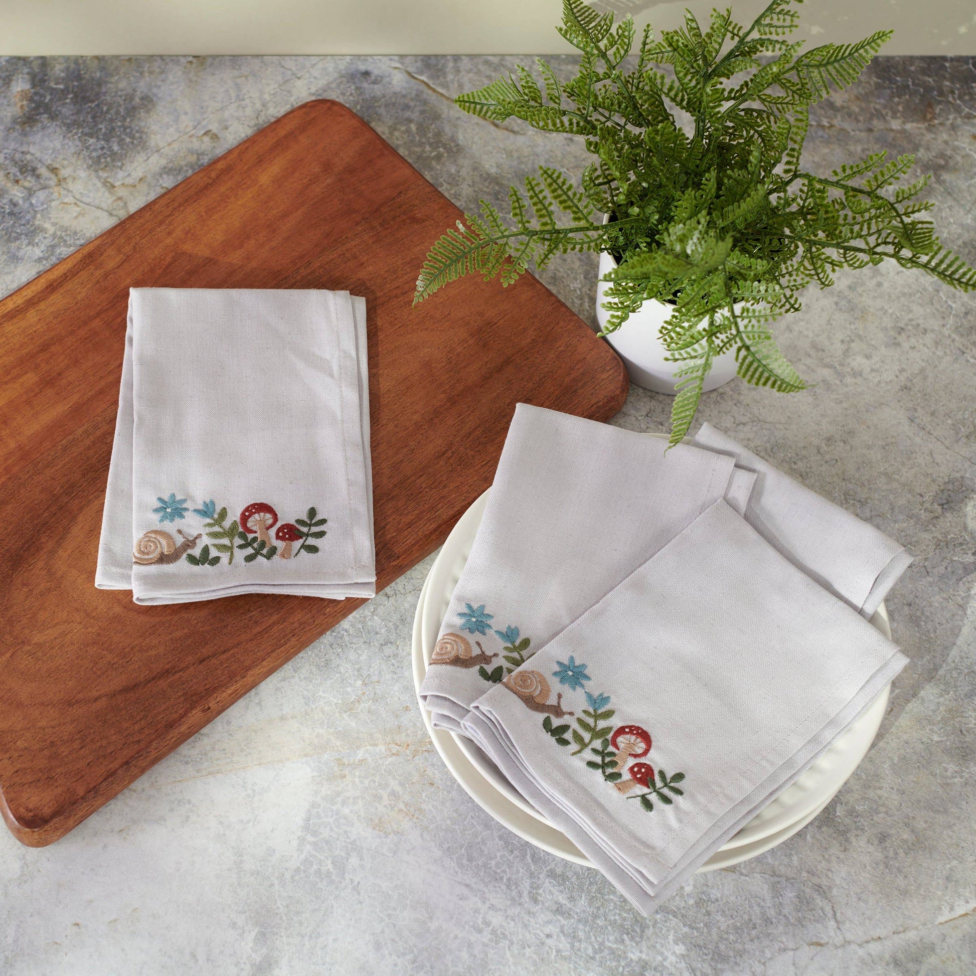 Snail & Mushroom Napkin Set