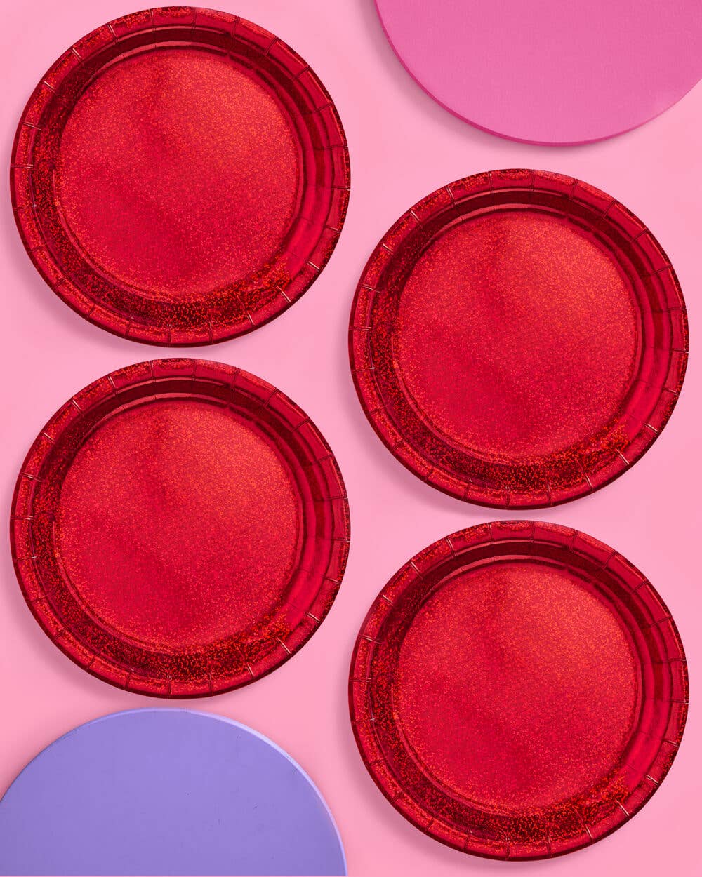 Red Shimmer Plates