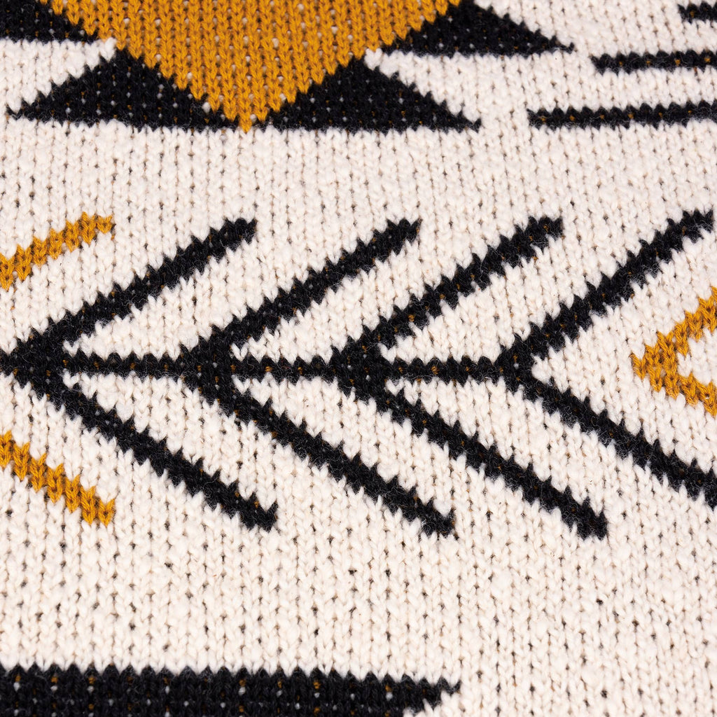 Saffron And Black Aztec Throw Blanket