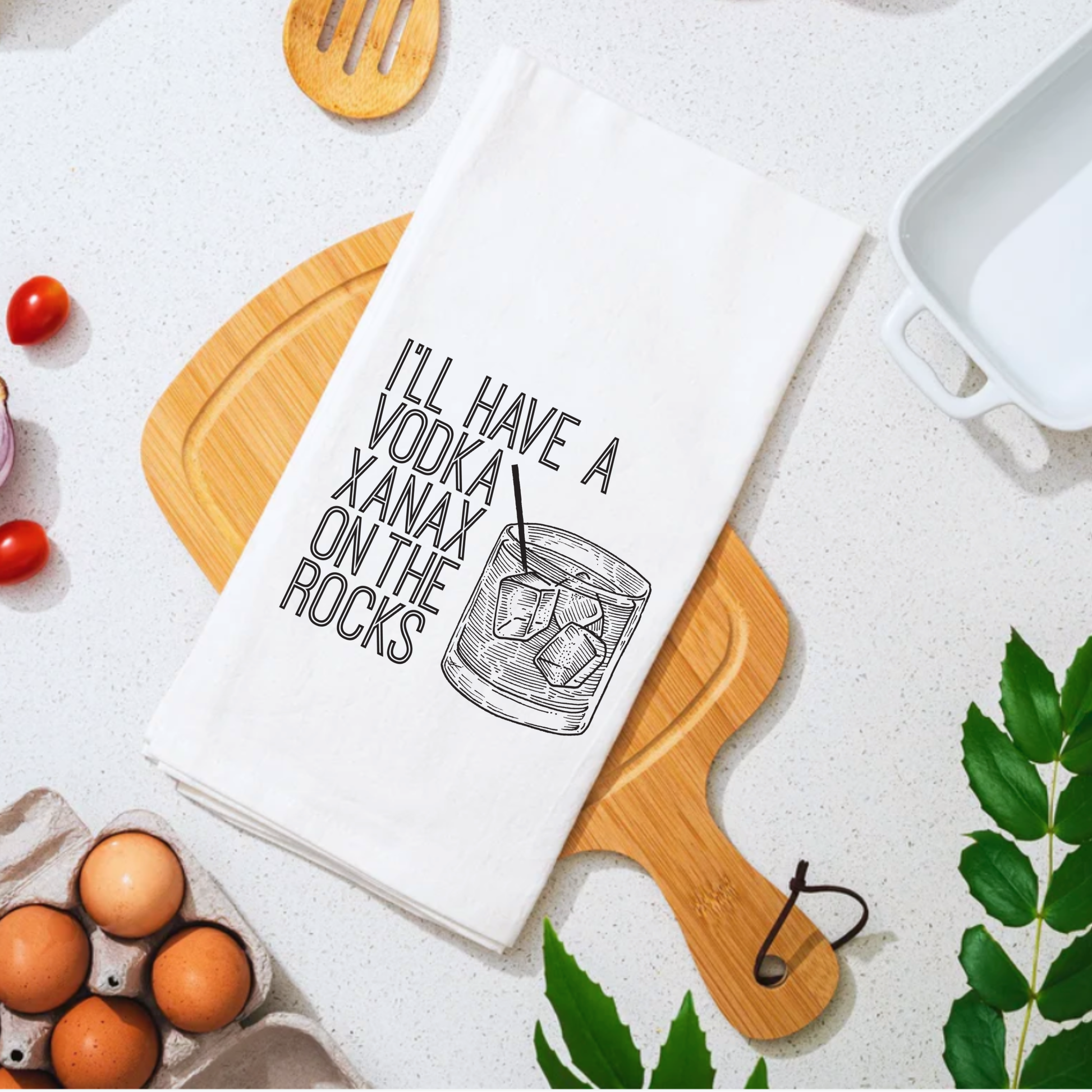 Vodka Xanax Premium Cotton Tea Towel