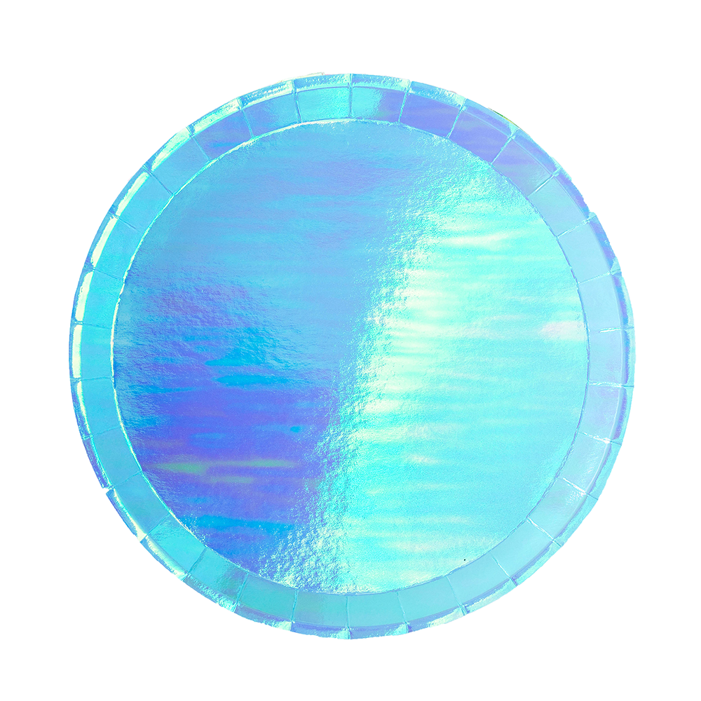 Posh Metallic Round Dessert Plates ~ Bubble Mint