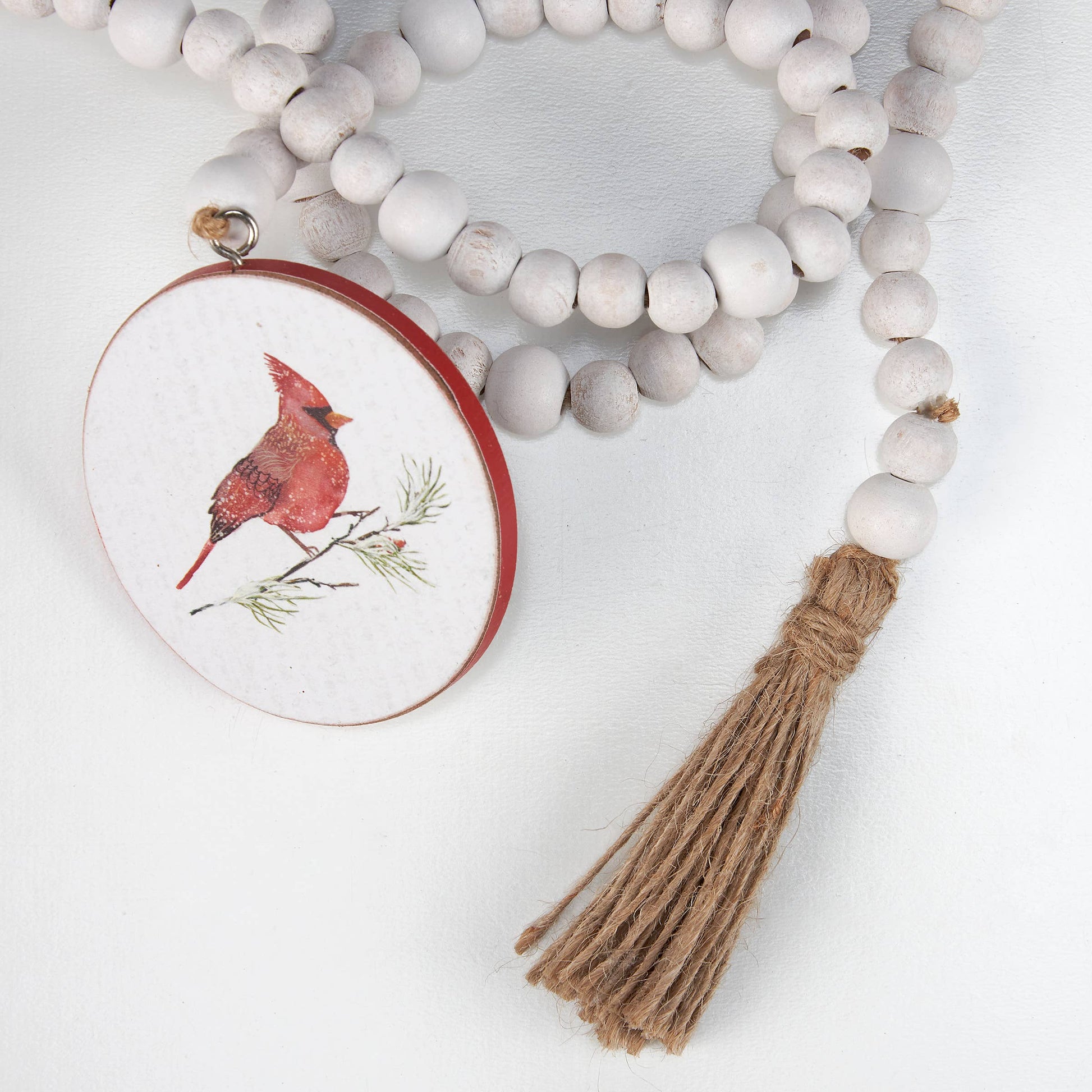 Cardinal On A Branch Beaded Garland