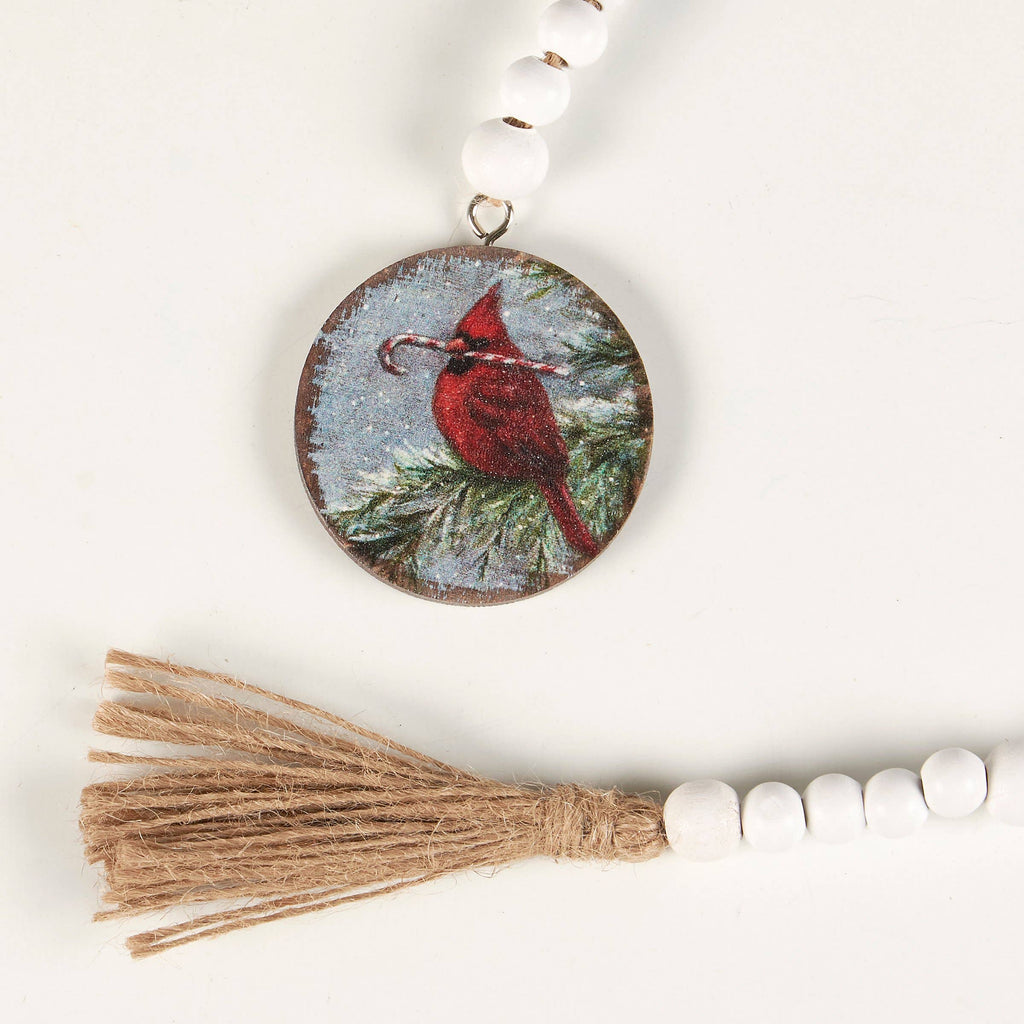 Winter Cardinal Beaded Garland