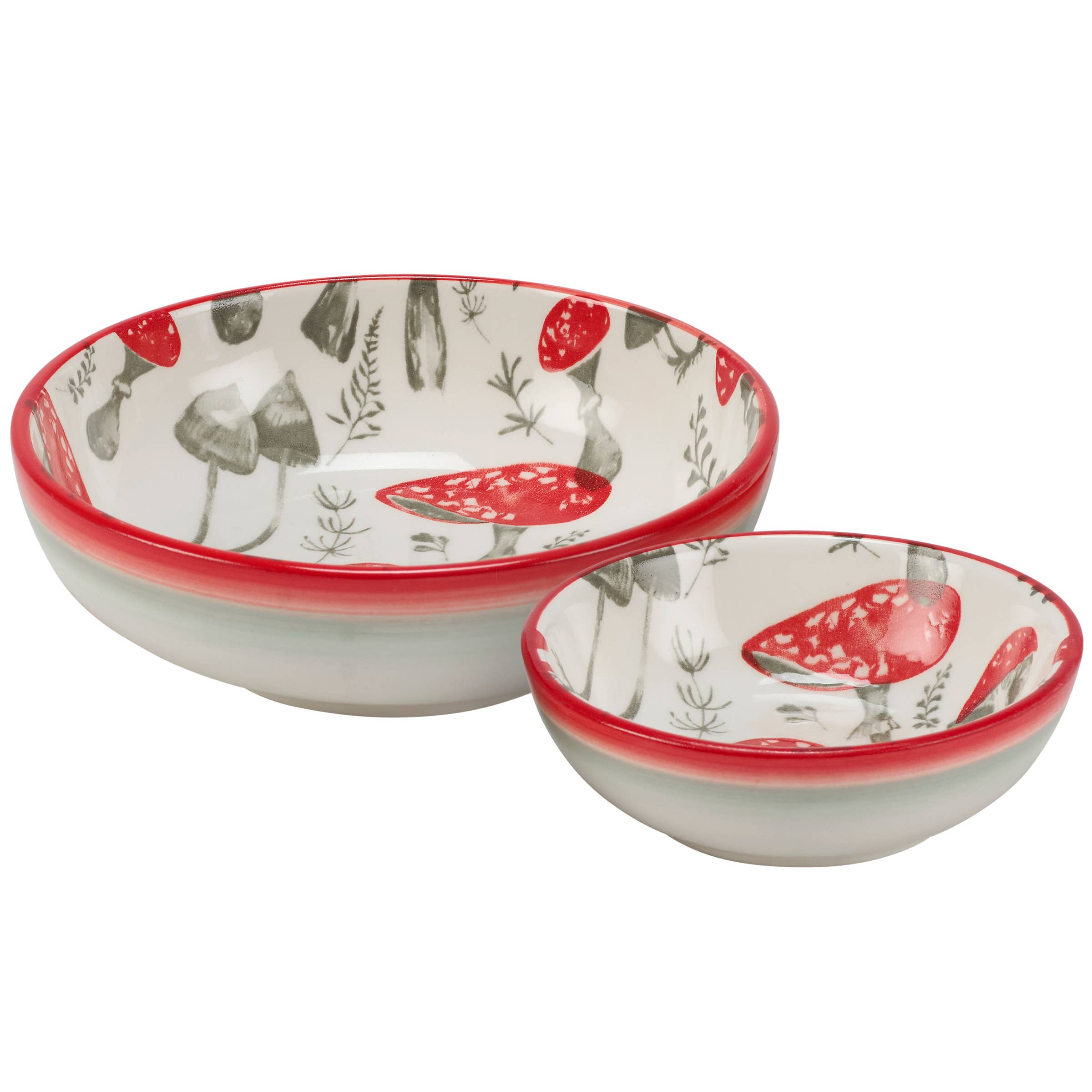 Red Mushroom Dipping Bowl Set