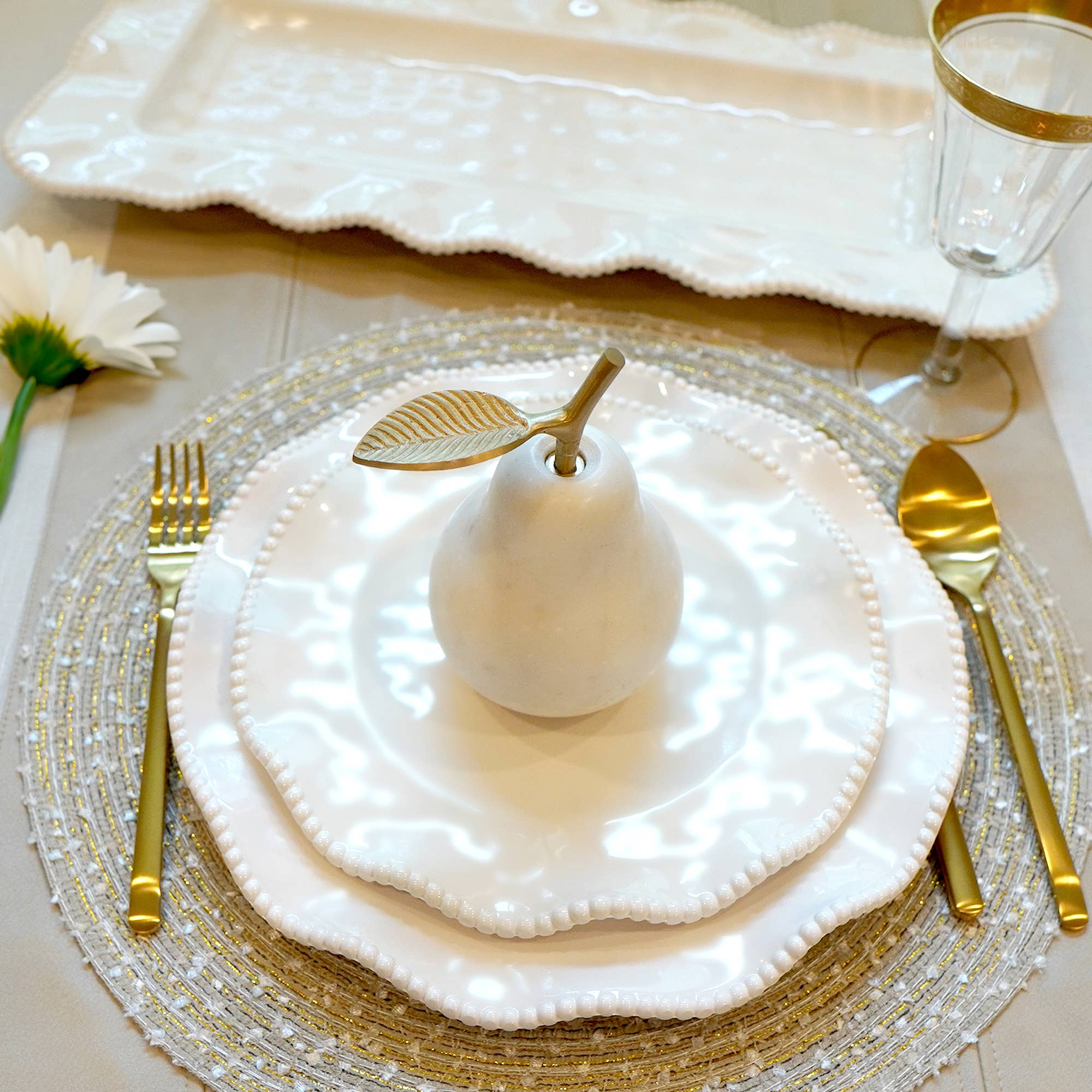 Perlette Cream Melamine Salad Plate