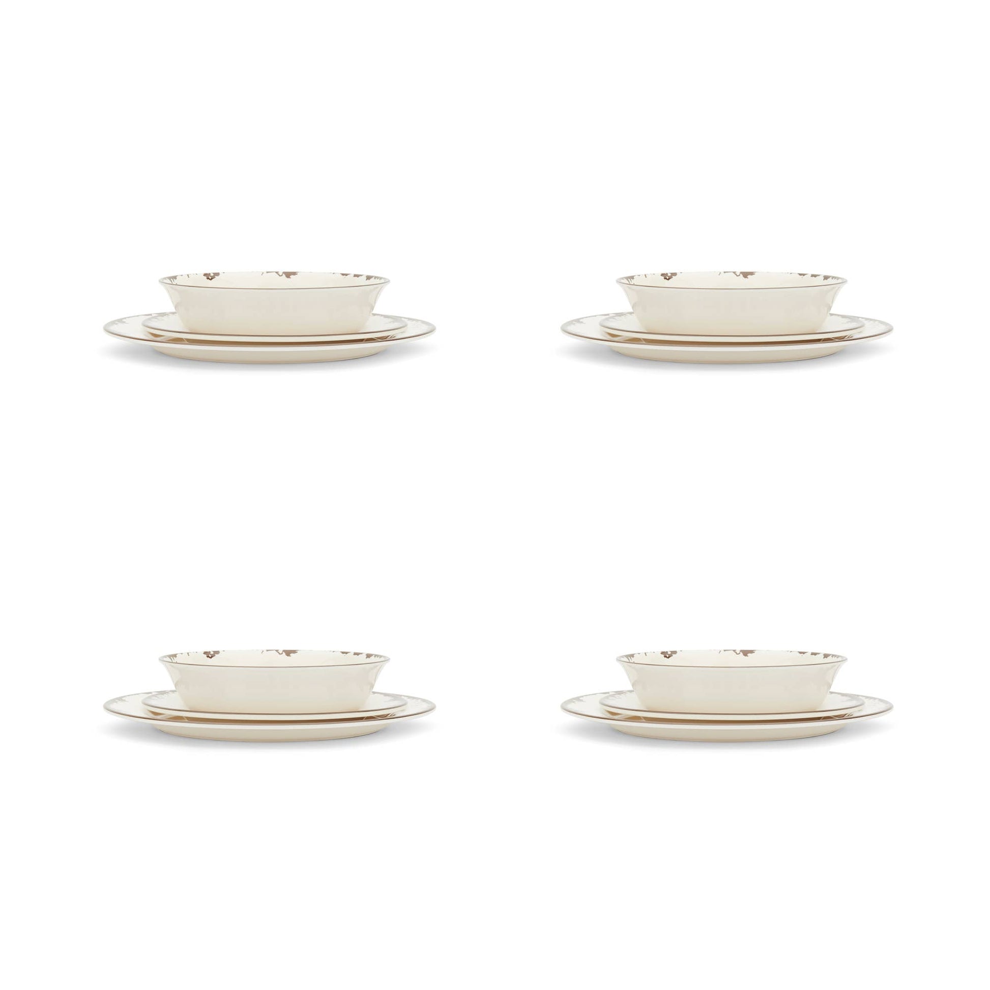 Melamine Dinnerware Set, 12-Piece, Ivory