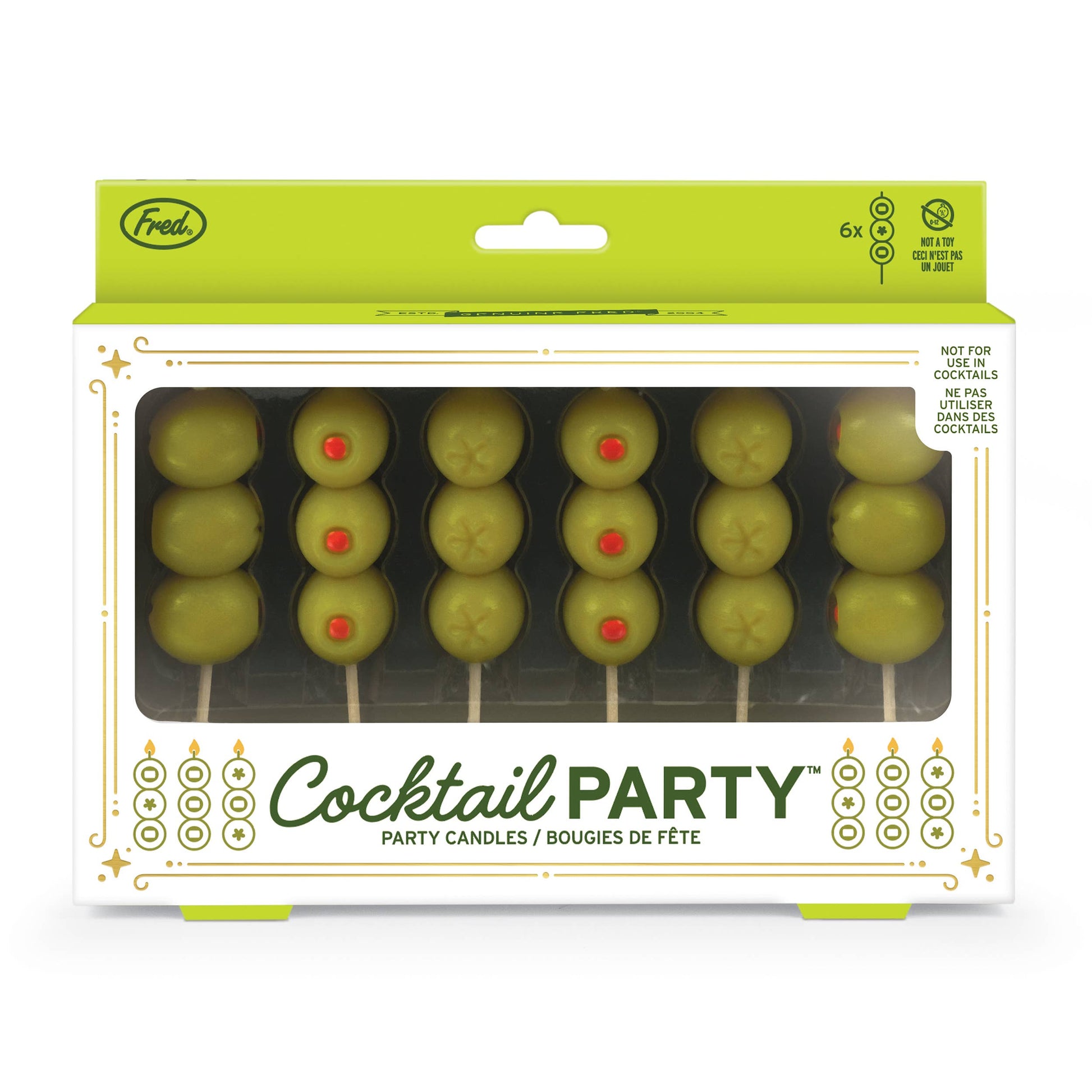 COCKTAIL PARTY Olive Candles - Set of 6