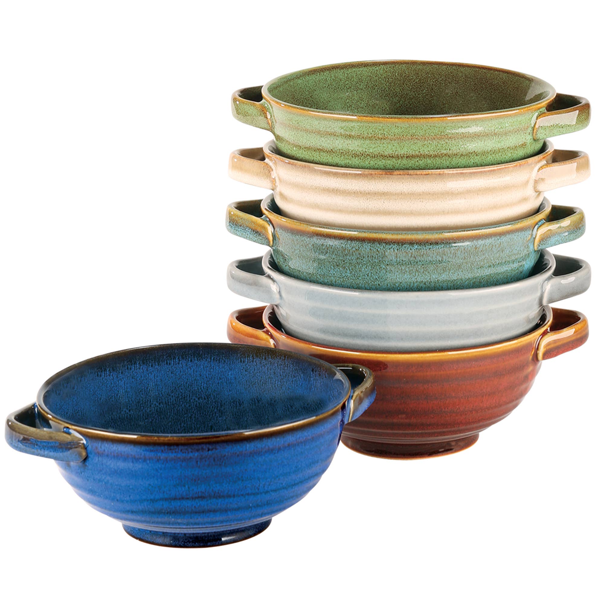 Reactive Glaze Set of 6 Soup Crocks