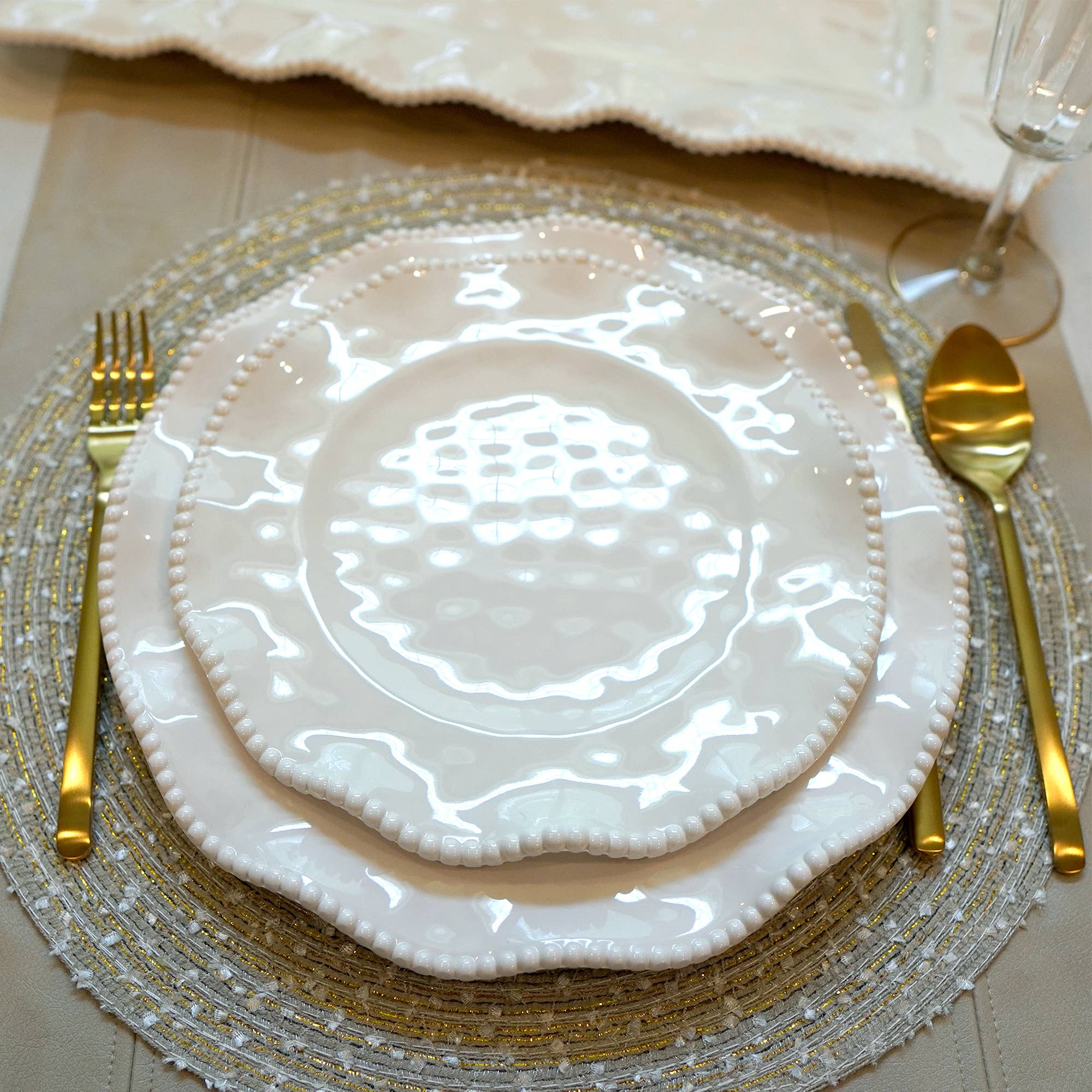 Perlette Cream Melamine Salad Plate