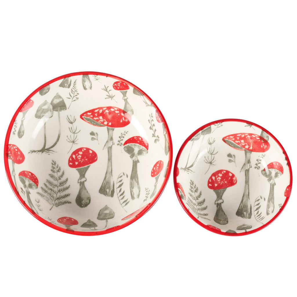 Red Mushroom Dipping Bowl Set