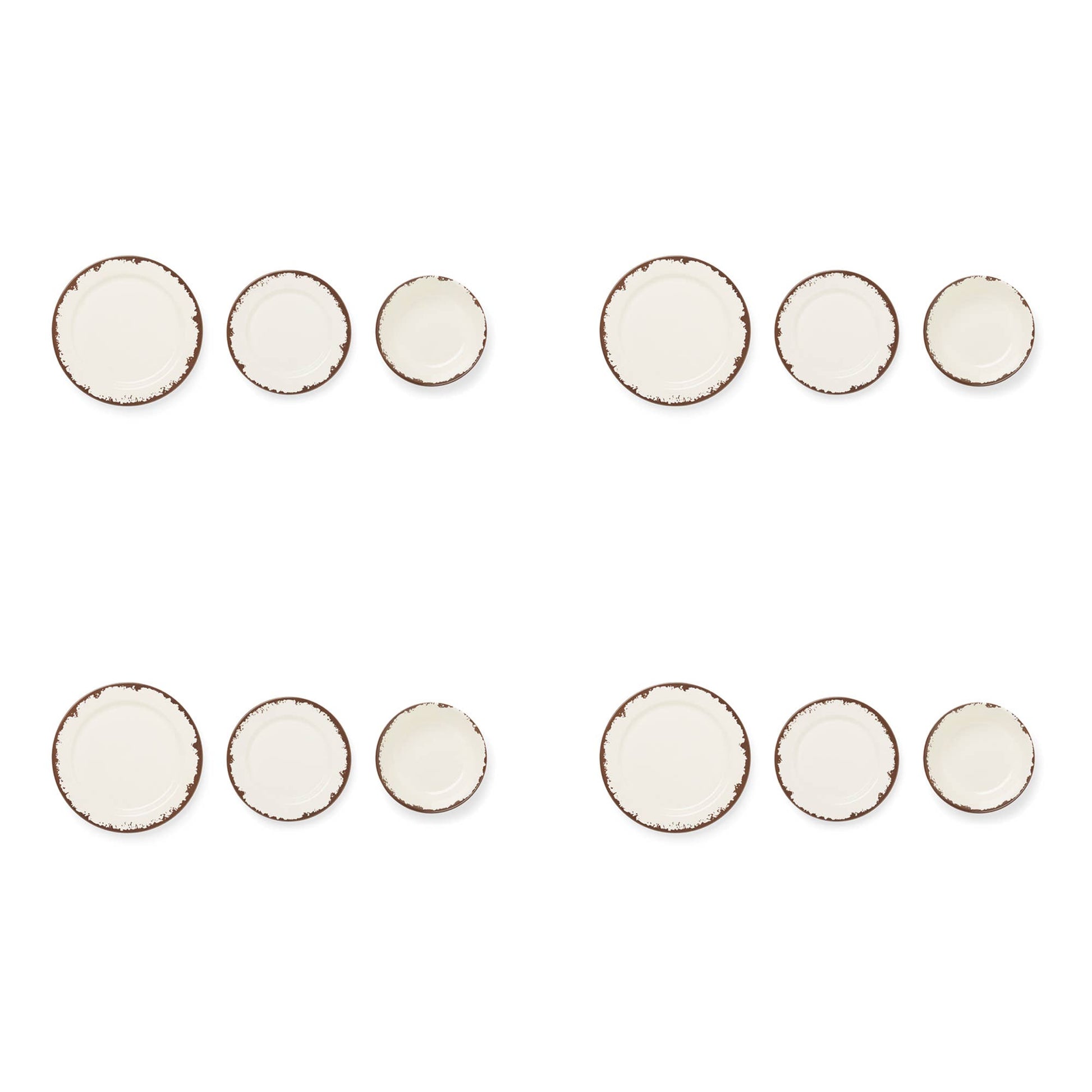Melamine Dinnerware Set, 12-Piece, Ivory