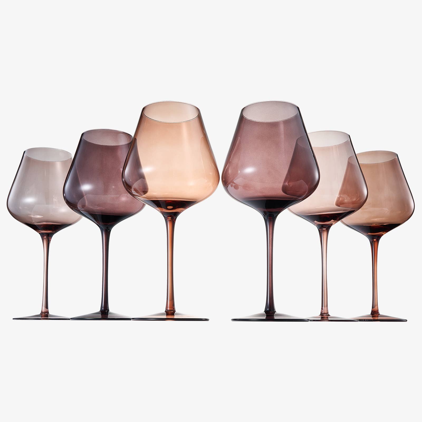 Muted Color Wine Glass ~ Set of 6