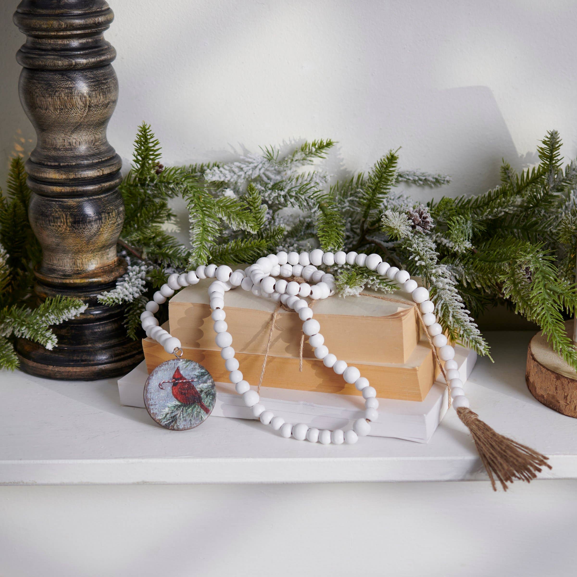 Winter Cardinal Beaded Garland