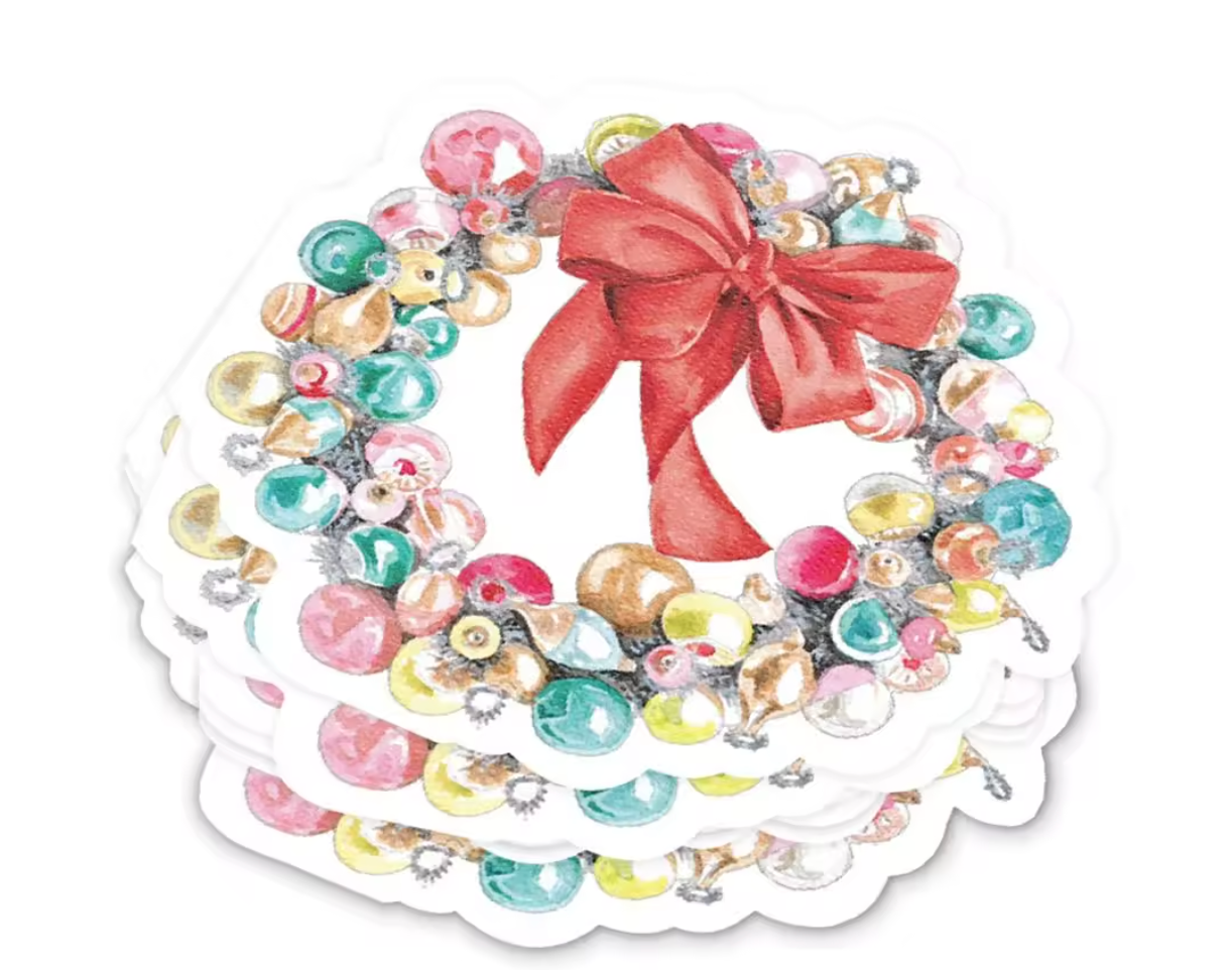 Vintage Ornament Wreath Napkins