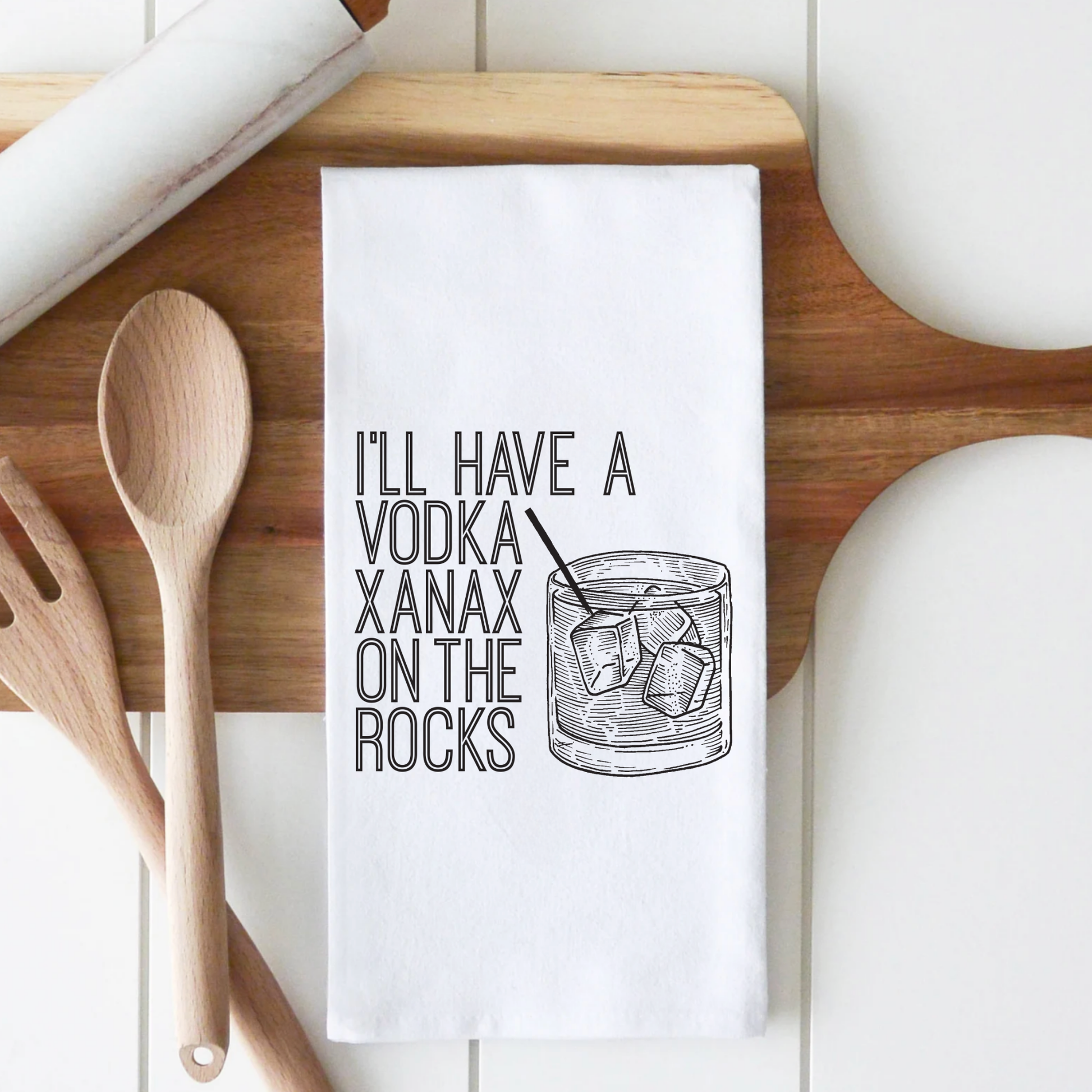 Vodka Xanax Premium Cotton Tea Towel