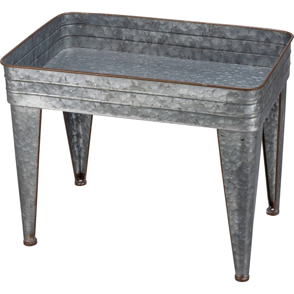 Galvanized Serving Tray Table Set