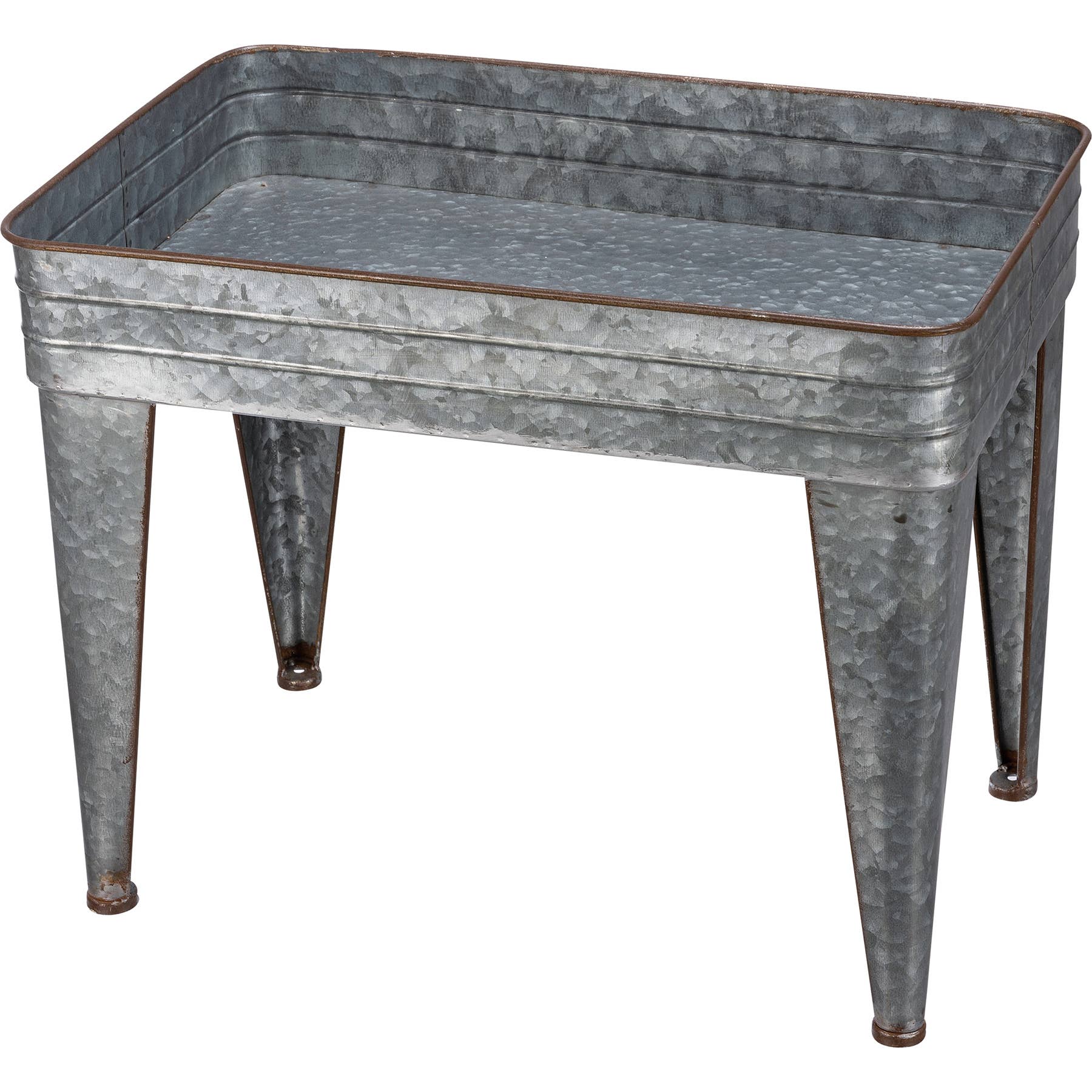 Galvanized Serving Tray Table Set