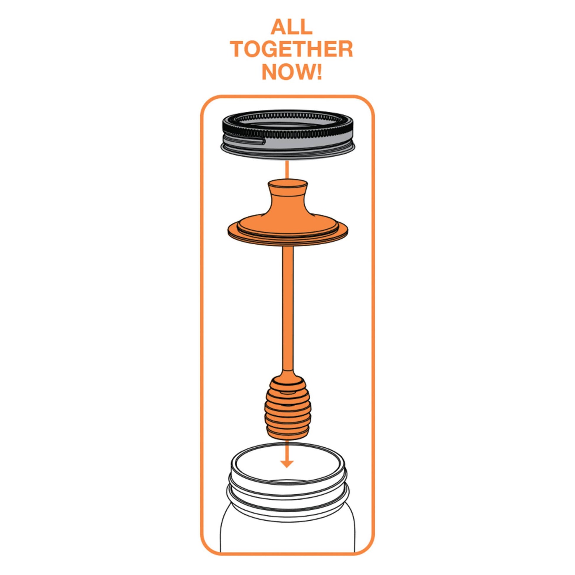 Honey Dipper Lid for Regular Mouth Mason Jar