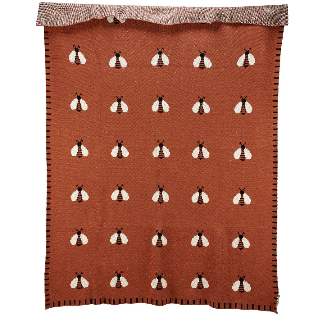 Woven Bee Throw Blanket