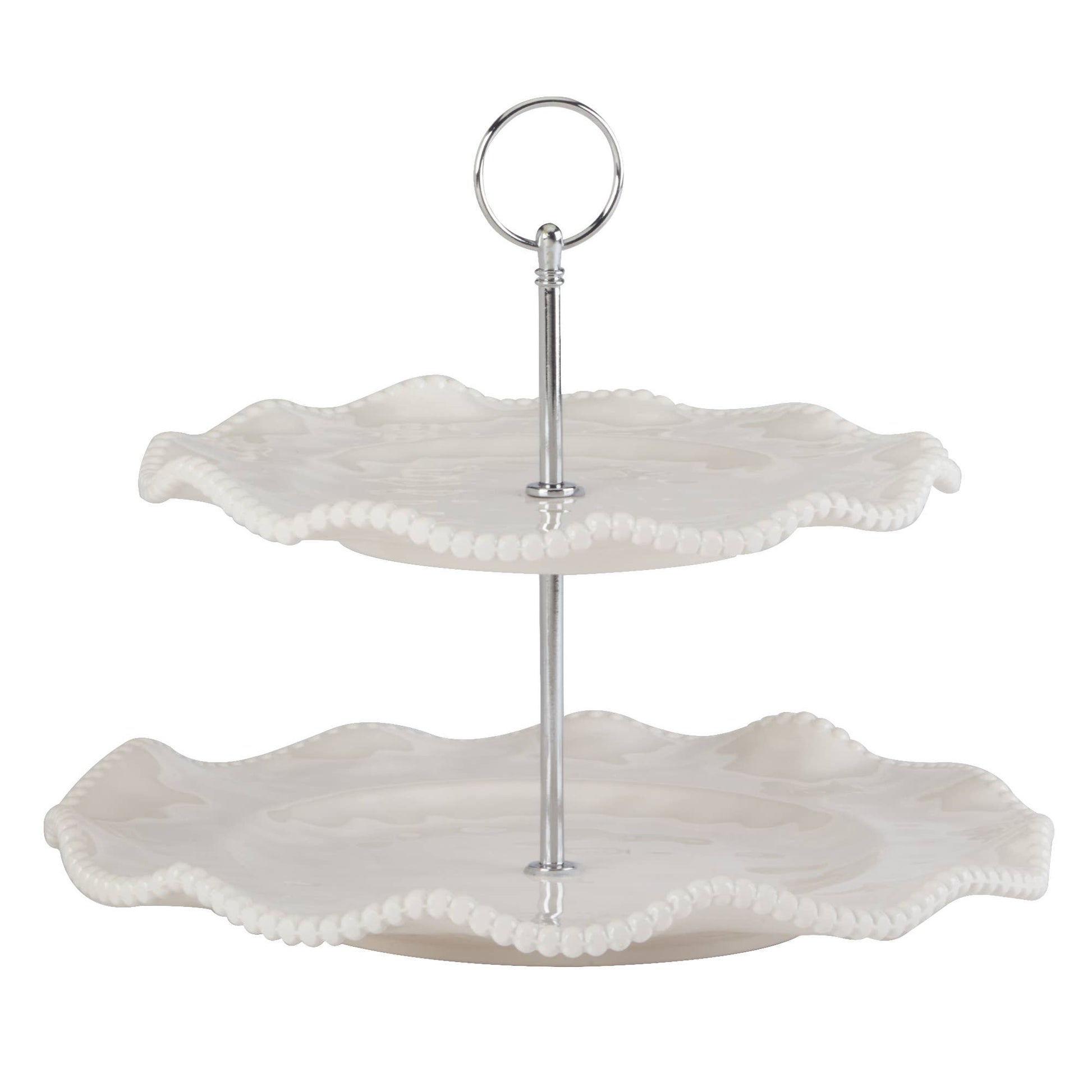 Perlette Cream Melamine 2 Tier Server